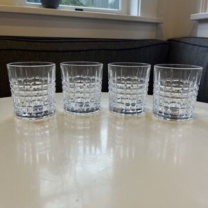 Mikasa Fine Crystal Set of 4 Double Old Fashioned Glasses Kerry Pattern